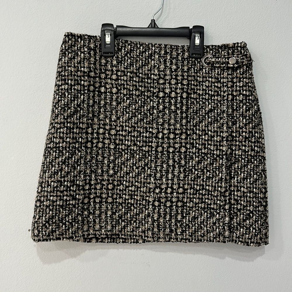 Banana Republic Tweed Mini Skirt Women Lined Back Zip Petite 2